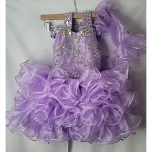 Pageant Cupcake Dress- NWT- Girl's purple with jewels- size small
